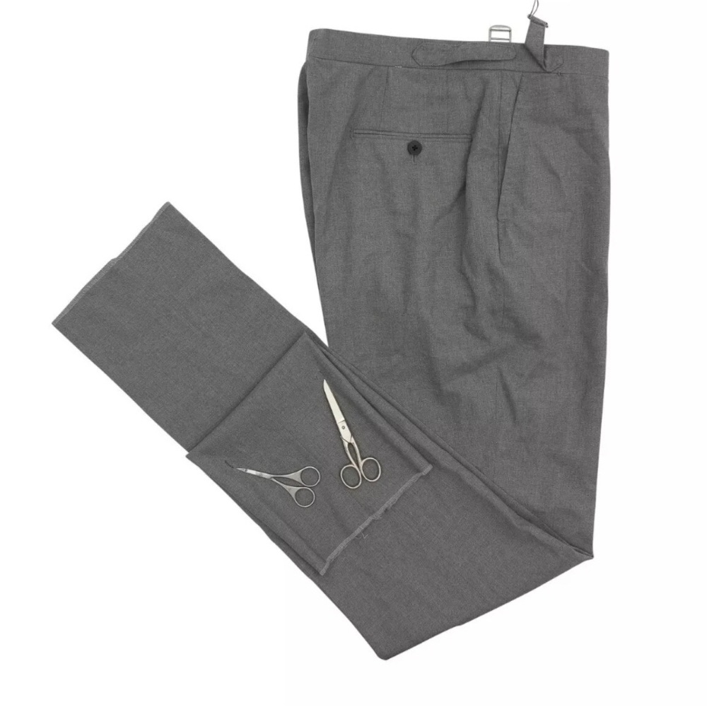 NWD USD$950 ISAIA NAPOLI Gray Hand-Sewn Dress Pant Wool 36 US / 52 EU L